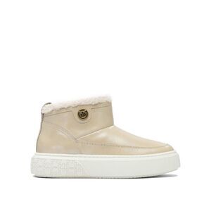 PINKO Women's Leather Winter Boots with Shearling Lining Women Beige